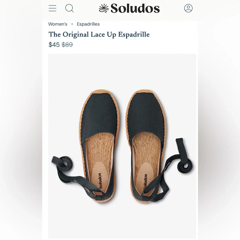Women’s Soludos Original Espadrille Lace Up Marlin Blue US Size 11